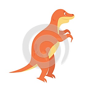 Orange raptor dinosaur