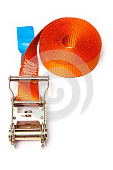 Orange ratchet strap