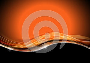 Orange and Red Abstract Background with Soft Curves