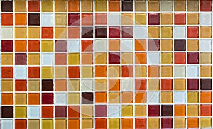 Orange and red glass tiles as background