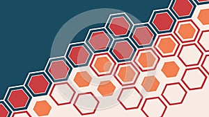 Orange and Red Hexagonal Honeycomb Pattern, vector design Generative AI