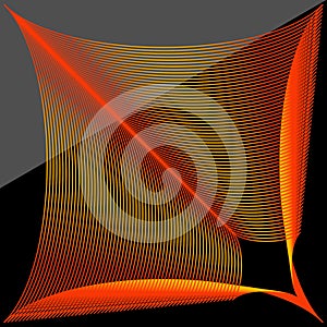 Orange-red Spirograph`s abstract pattern