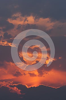 Orange and Red Sunset and Cloudscape