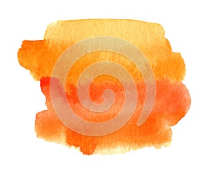 Orange and red watercolor brush strokes background, artistic element for banner, template, print and logo