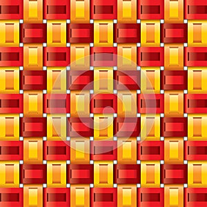 Orange red yellow gingham seamless patterns