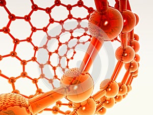 Orange reflective nanotube structure on white