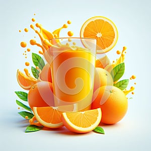 Orange refreshment, cool drink. Fresh and healthy drinks for summer. AI generated