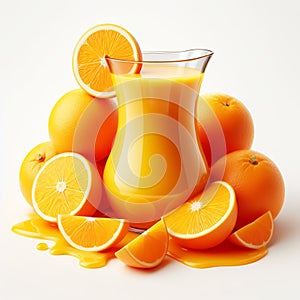 Orange refreshment, cool drink. Fresh and healthy drinks for summer. AI generated