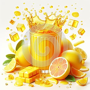 Orange refreshment, cool drink. Fresh and healthy drinks for summer. AI generated