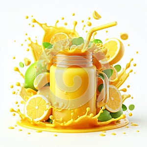 Orange refreshment, cool drink. Fresh and healthy drinks for summer. AI generated