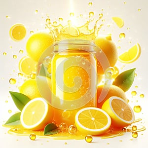 Orange refreshment, cool drink. Fresh and healthy drinks for summer. AI generated