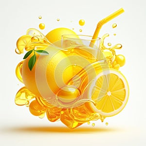 Orange refreshment, cool drink. Fresh and healthy drinks for summer. AI generated