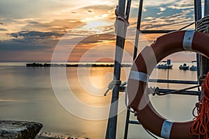 Orange rescue lifebuoy