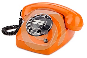 Orange retro phone