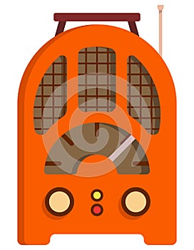 Orange retro radio