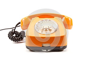 Orange retro telephone