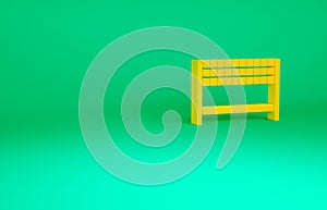 Orange Ribbon in finishing line icon isolated on green background. Symbol of finish line. Sport symbol or business