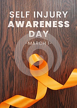 Orange Ribbon for Healthcare and World cancer day concept.