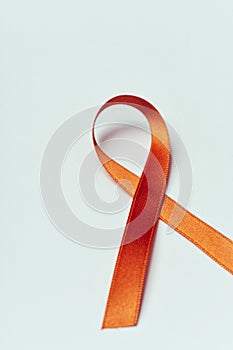 Orange ribbon, for multiple sclerosis awareness photo
