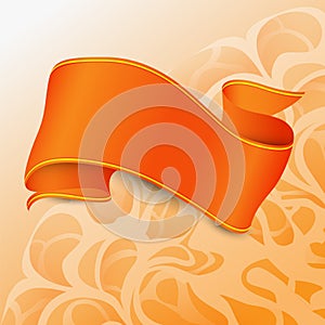 Orange ribbon with yellow and red straights