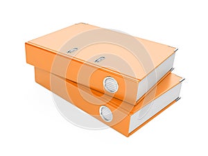 A orange ring binder