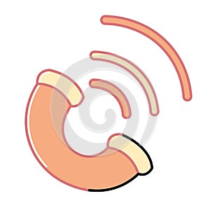 Orange ringing phone icon. Vector