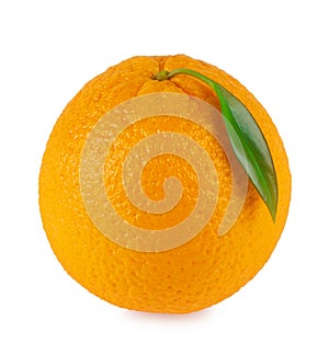 Orange ripe oranges with leaf