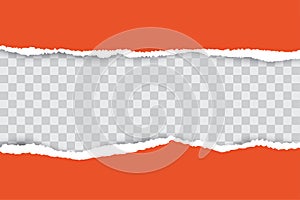 Orange ripped paper background with transparency place for your text