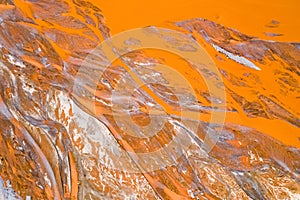 Orange riverbed closeup