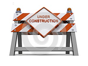 Orange road barrier under consruction