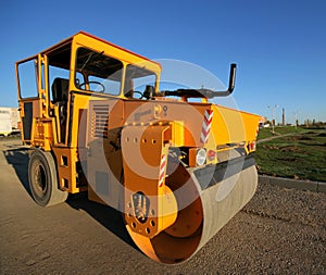 Orange road-roller