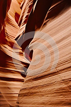 Orange rock formations,Lower Antelope Canyon, USA