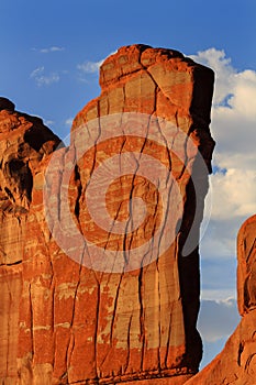 Orange Rock Wall Patterns Park Avenue Arches National Park Moab Utah