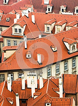 Orange roofs of Prague, Czech