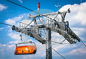 Orange ropeway in Low Tatras, Slovakia