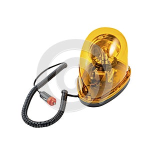 Orange rotating flashing light for construction vehicles with wire