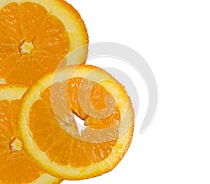 Orange roud slices cut for background