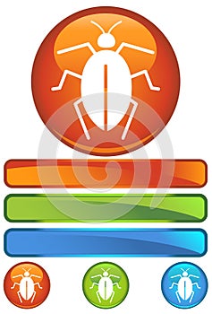 Orange Round Icon - Cockroach