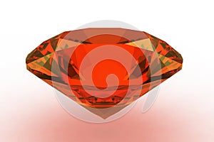 Orange round sapphire gemstone