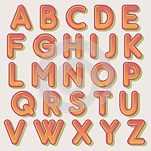 Orange Rounded Cartoon Colorful Typography Design photo