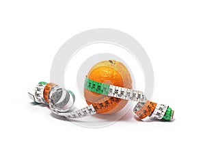 An orange and ruler