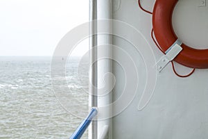 Orange Safety Bouy on Boat