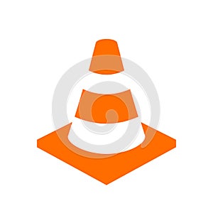 Orange safety cone vector icon