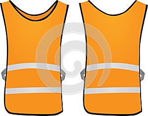 Orange safety vest. front and back view