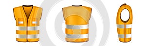 Orange safety vest with reflective stripes