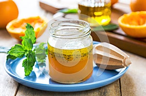 Orange salad dressing with poppy seed