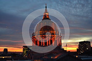 Orange San Francisco City Hall Sunrise