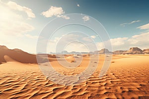 Orange Sand Desert, Dune Landscape, Hot Sandy Desert, Dry Arabian Land, Sahara Hills