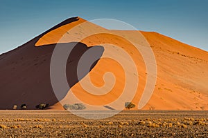 Orange sand dunes in Namib Desert, Namibia