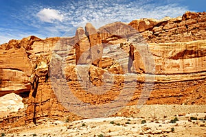 Orange sandstone cliff